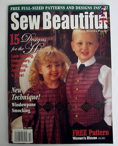 Sew Beautiful #96 2004 Magazine Sewing Smocking Embroidery Patterns Smock Plates - Imagen 1 de 2