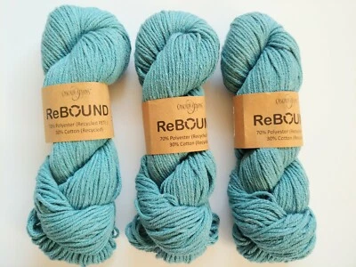 Cascade Yarns Rebound Yarn Lot Teal #09 Blue Green Recycled Cotton Polyester - Image 1 of 3