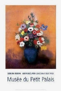 ODILON REDON ~ ANÉMONAS Y LILAS EN JARRÓN AZUL ~ 24x36 PÓSTER ARTÍSTICO Impresión - Imagen 1 de 1