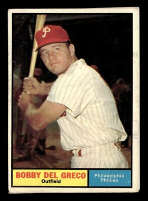 Bobby Del Greco 1961 Topps #154 Philadelphia Phillies Pr-Fr - Image 1 of 2