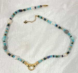 Missoma Women's Harris Reed in Good Hands Beaded Gemstone Necklace - Turquoise - Picture 1 of 4
