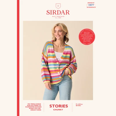 Sirdar Leaflet 10877 - F139 Cult Stripe Cardigan chunky knitting ladies - Image 1 of 2