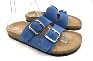 White Mountain Damen Helga Fußbett Leder Sandale blau 7 M NEU ohne Karton/Etikett - Bild 1 von 10