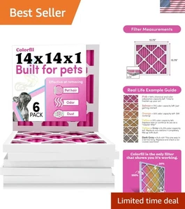 Filtro Aria Carboni Attivi Confezione da 6 | 14x14x1 con Cambio Colore per Controllo Odori - Foto 1 di 8