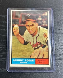 1961 TOPPS JOHNNY LOGAN CARD (BRAVES) HIGH SERIES #524 (A) - Picture 1 of 2