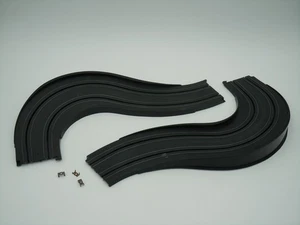 AURORA AFX BANKED "S" CURVES ~ PAIR ~ 3 BROKEN TABS W/REPAIR CLIPS~ CLEAN ~ RARE - Picture 1 of 11