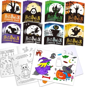 Confezione 24 Libri Da Colorare Halloween Per Bambini Età 2-4 4-8 8-12, Bulk Mini Colorazione - Foto 1 di 6