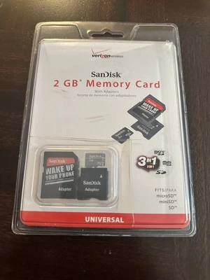 威瑞森 SD 迷你卡无微型卡 2GB 原始设备制造商正版开箱 2 合 1 — 第 1/2 张图片