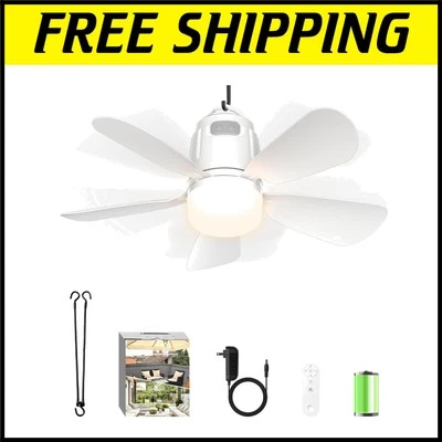 Lightweight 20'' Canopy Ceiling Fan with LED & Remote - Perfect for Camping - Image 1 of 4
