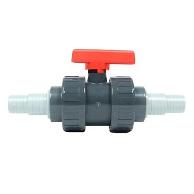 PVC Kugelhahn mit Schlauchtülle 32 mm und 38 mm direkt einsatzbereit Pool Teich - Bild 1 von 4