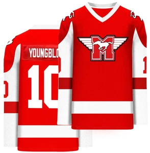 #10 Youngblood Hamilton Mustangs  Hockey Jersey Red STITCHED S - 3XL - Picture 1 of 8