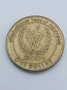 $1 Australian Coin 2001 International Year of Volunteers "Rainbow Toned Rim"* - Picture 1 of 16