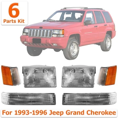Headlight Kit For 93-96 Jeep Grand Cherokee With Corner Light Turn Signal Light Foto 1 de 4