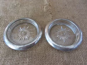 Juego de dos mesas antiguas vintage italianas de plata y posavasos 6794 - Imagen 1 de 1