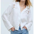 Madewell Resort Long Sleeve Embroidered Eyelet Linen Shirt US Women's S New