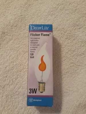 Westinghouse DecorLite CA8 Flicker Flame Bulb -120 Volt, 3 Watt, item # 03656 - Image 1 of 4