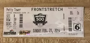 2014 Daytona 500 Full Race Ticket Dale Earnhardt Jr Winner - Picture 1 of 8