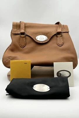 Bolso de hombro Fendi Selleria de cuero de becerro marrón silla de montar boho vintage Foto 1 de 4