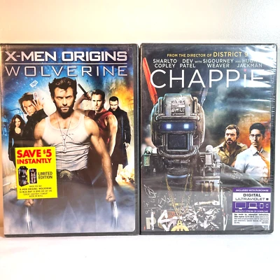 X-MEN ORIGINS: WOLVERINE / CHAPPIE (DVD) Hugh Jackman - Action Sci-Fi Drama  NEW - Image 1 of 4