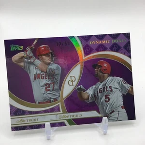 2024 Topps Dynamic Duals Mike Trout Albert Pujols 12/50 Amethyst Card Angels - Picture 1 of 2