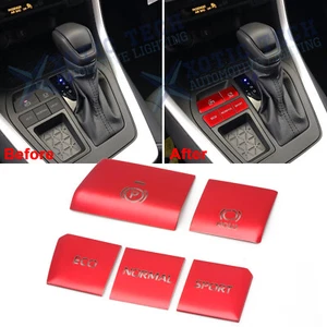 Red Center Console Gear Shift Box P Brake Hold Button Trim For Toyota RAV4 2019+ - Foto 1 di 14