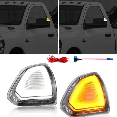 LED Side Tow Mirror Marker Turn Signal Light DRL For Dodge Ram 1500 2500-5500 US - Изображение 1 из 4