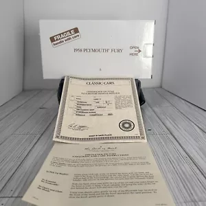 1958 Plymouth Fury Buckskin Beige Danbury Mint 1:24 New In Box - Picture 1 of 5