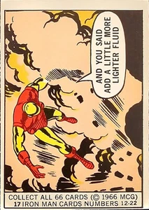1966 DONRUSS MARVEL SUPER HEROES TRADING CARD #17 IRON MAN GRADE SIEHE BILDER - Bild 1 von 2
