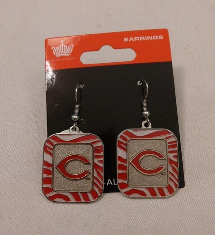 Cincinnati Reds MLB Zebra Style Dangle Earrings Cover