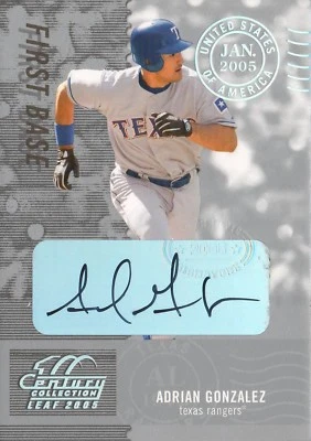 2005 05 Leaf Century Collection Adrian Gonzalez Auto Autograph Rookie /250 - Image 1 of 2