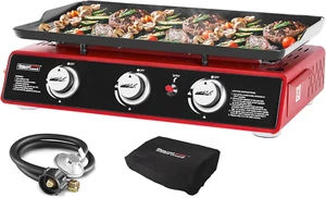 PD1301R 3 Burner Tabletop Propane Gas Griddle with Cover, 24 Inch Portable Gridd - Picture 1 of 10
