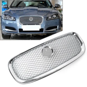 1 Pcs New All Chrome Grille Upper Front Center Grill Fit Jaguar XF XFR 2012-2015 - Picture 1 of 9