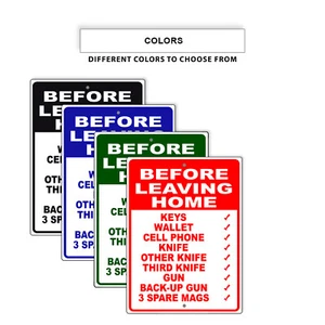 Before Leaving Home Consider Important Checks For Safety Aluminum Metal Sign - Picture 1 of 5