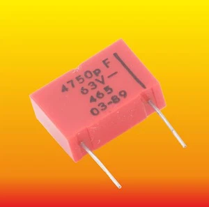 4750 pF 4.75 nF 63 V 1 % LOT OF 5 UNITRA MIFLEX POLYSTYRENE CAPACITORS KSF-022 - Picture 1 of 2