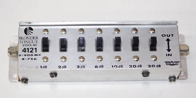 Blonder Tongue 4121 SA-7U Attenuator Slide Switch Module 1Db-20Db 0-900MC USA - Image 1 of 3