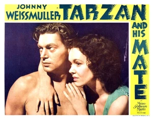 TARZAN AND HIS MATE JOHNNY WEISSMULLER MAUREEN O'SULLIVAN 11x14 LC Print 1934WOW - Picture 1 of 1