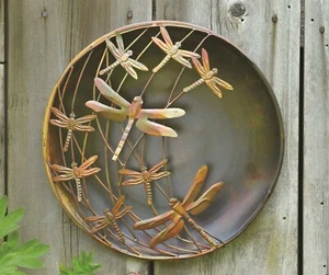 Dragonfly flamed metal wall art 12" Diam. - handmade - Picture 1 of 1