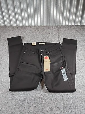 Levi 711 Skinny 8 Short 29x28  Soft Black Sculpt Stretch New w Tags - Image 1 of 4