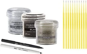 Ranger Embossing Bundle - Black, Silver, Gold Embossing Powder with 2pk... - Picture 1 of 1
