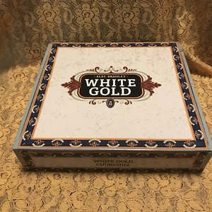 Alex Bradley "White Gold" Churchill Cigar Box Wood Empty Hand Made - Picture 1 of 8