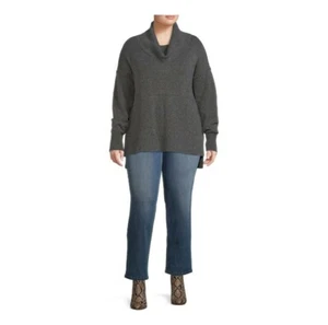 ¡Suéter Terra & Sky talla grande cuello de gallina suave! ¡Talla 2X! Gris nuevo con etiquetas - Imagen 1 de 6