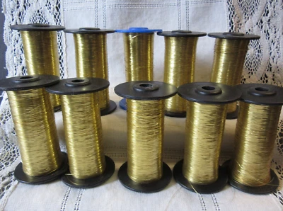GOLD Metallics Fine Synthetic Embroidery Thread spool lot from Kreinik (M) - Image 1 of 4