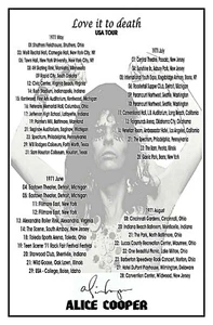 ALICE COOPER 1971 Love It To Death USA CONCERT Tour Poster - Picture 1 of 2