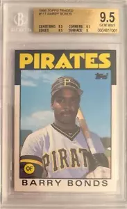 1986 Barry Bonds Topps gehandelt RC #11T... bewertet BGS 9,5 Edelstein neuwertig - Bild 1 von 2