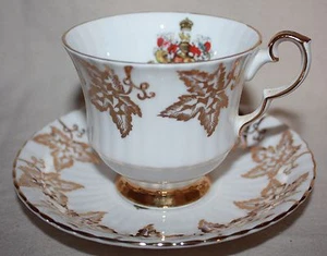 ROYAL WINDSOR FINE BONE CHINA "CANADA" TEA CUP AND SAUCER SET MADE IN ENGLAND - Picture 1 of 12