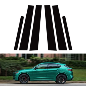 Fenster Säulenpfosten Verkleidung Glänzend Schwarz Für Alfa Romeo Stelvio 17-24 - Picture 1 of 15