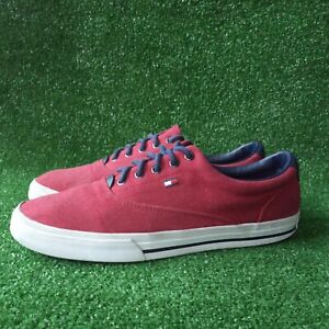 Tommy Hilfiger Mens TMPHEL-R Red Blue Lace Up Canvas Sneaker  Shoes Sz 11 US (G)