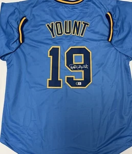 ROBIN YOUNT - Milwaukee Brewers - Signed Custom Powder Blue Jersey AUTO - BAS - Picture 1 of 3