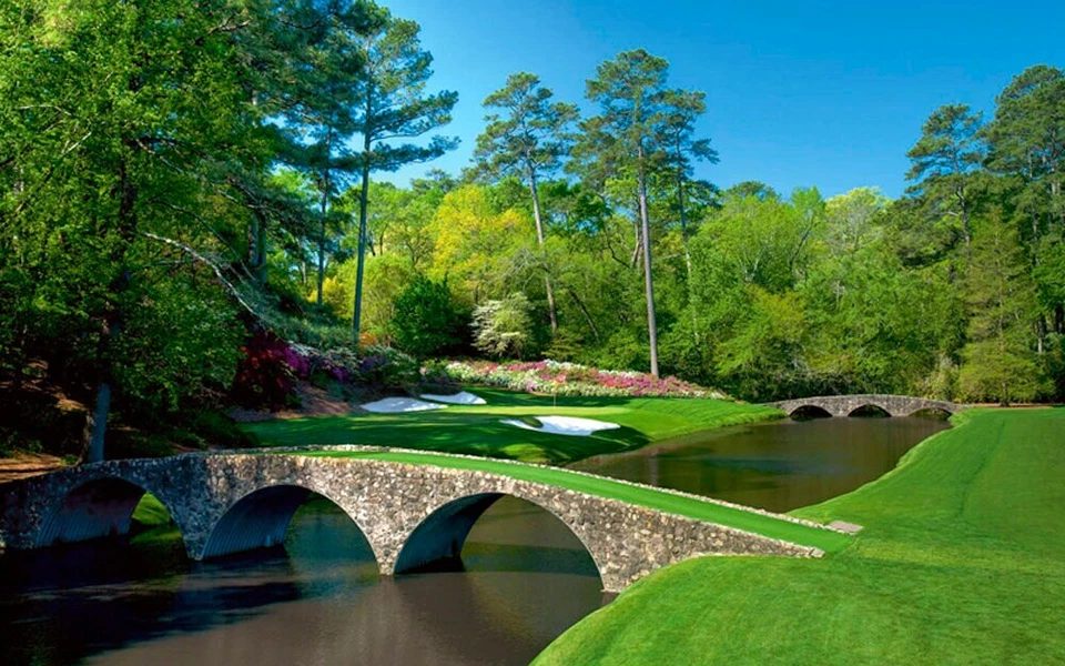 Póster impreso fotográfico Masters campo de golf nacional Augusta hoyo 12 Foto 1 de 1