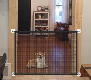 Dog Gate The Ingenious Mesh Magic Pet Gate For Dogs Safe Guard Dog Fences NOS - Picture 1 of 2